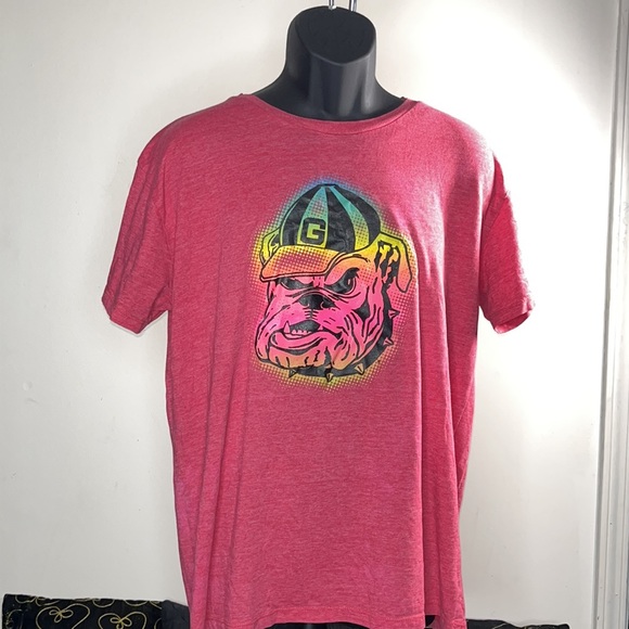 Reddish Pink Georgia Bulldog T-Shirt - Picture 1 of 8